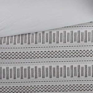 English Elm King/Cal King Rhea Cotton Jacquard Duvet Cover Mini Set – Gray Striped Eyelash Detail, OEKO-TEX Certified Comfort B03596481