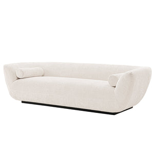 English Elm Ulka 96" Chenille Sofa – Durable Pine Frame, High-Density Foam, Commercial Grade, Includes Bolsters Cream B365P398110
