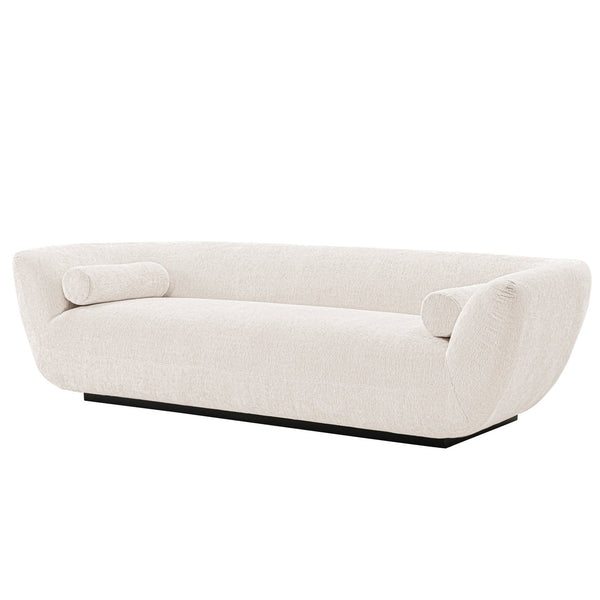 English Elm Ulka 96" Chenille Sofa – Durable Pine Frame, High-Density Foam, Commercial Grade, Includes Bolsters Cream B365P398110