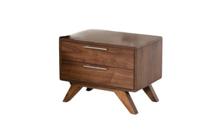 HomeRoots 18" Solid Wood Two-Drawer Nightstand – Contemporary Design, Durable Construction, No Assembly Needed! 473009
