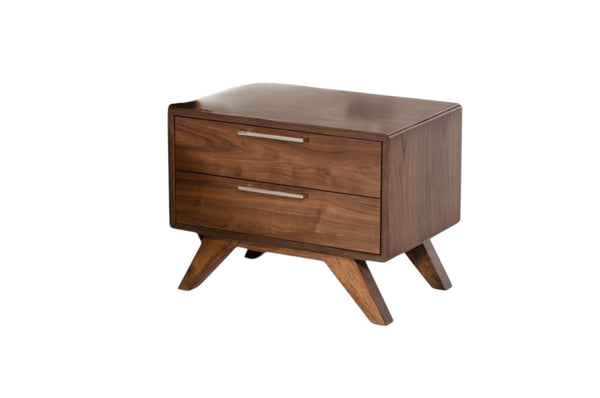 HomeRoots 18" Solid Wood Two-Drawer Nightstand – Contemporary Design, Durable Construction, No Assembly Needed! 473009