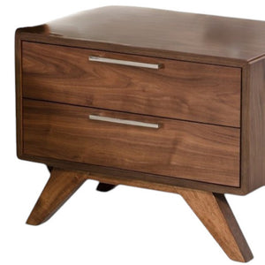 HomeRoots 18" Solid Wood Two-Drawer Nightstand – Contemporary Design, Durable Construction, No Assembly Needed! 473009