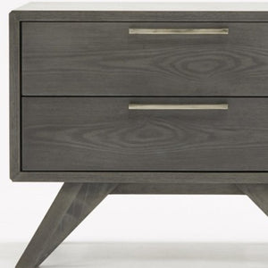 HomeRoots 18" Solid Wood Nightstand with Two Drawers - Modern Design, Fully Assembled Storage Solution for Any Room 473010