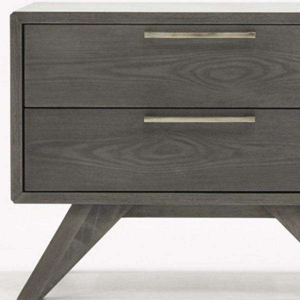 HomeRoots 18" Solid Wood Nightstand with Two Drawers - Modern Design, Fully Assembled Storage Solution for Any Room 473010