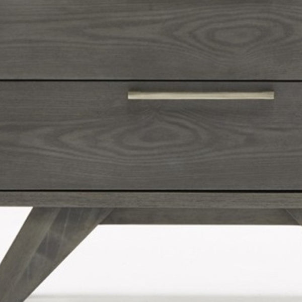 HomeRoots 18" Solid Wood Nightstand with Two Drawers - Modern Design, Fully Assembled Storage Solution for Any Room 473010