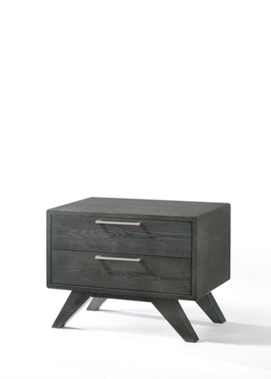 Homeroots Modern Gray Wash Nightstand With Two Drawers   473010