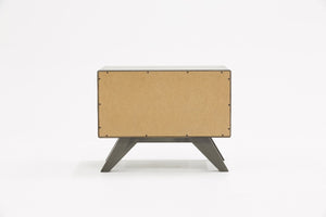 Homeroots Modern Gray Wash Nightstand With Two Drawers   473010