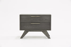 HomeRoots 18" Solid Wood Nightstand with Two Drawers - Modern Design, Fully Assembled Storage Solution for Any Room 473010
