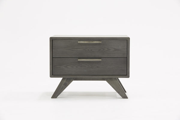 HomeRoots 18" Solid Wood Nightstand with Two Drawers - Modern Design, Fully Assembled Storage Solution for Any Room 473010