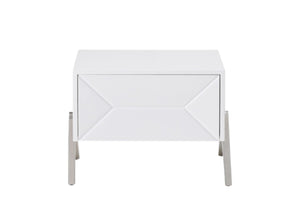 HomeRoots 19" Wood Nightstand with One Soft-Close Drawer & Open Shelf - Modern, Versatile Bedside Table 473012
