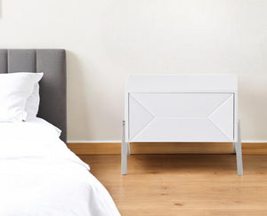 HomeRoots 19" Wood Nightstand with One Soft-Close Drawer & Open Shelf - Modern, Versatile Bedside Table 473012