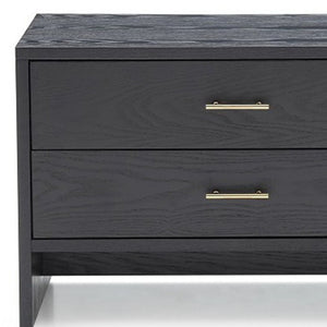 Homeroots Modern Dark Gray Ash Nightstand With Two Drawers   473013