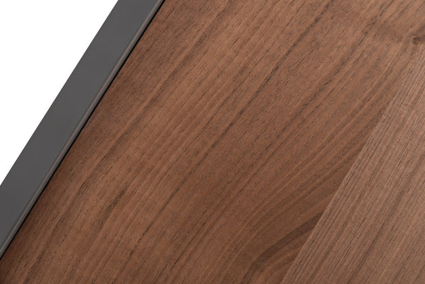 Homeroots Modern Walnut Nightstand With Drawer Box And Shelf   473023