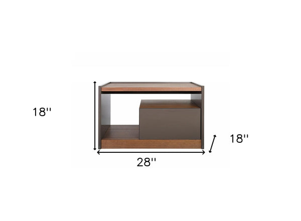 Homeroots Modern Walnut Nightstand With Drawer Box And Shelf   473023