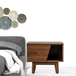 Homeroots Mid Century Walnut Light Brown Nightstand With One Drawer And One Shelf   473031