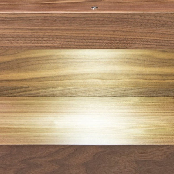 Homeroots Contemporary Led Lit Walnut Nightstand With One Drawer   473033