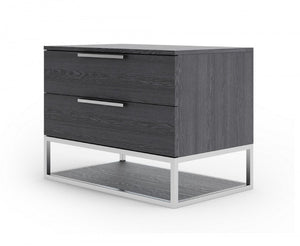 22 Inch Solid Wood Bedroom Nightstand with Dual Storage Drawers for Modern Decor