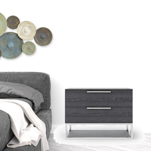 Homeroots 22" Gray Two Drawers Solid Wood Nightstand   473041