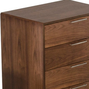 Homeroots 30" Walnut Solid Wood Five Drawer Chest  Solid Wood 473064