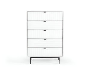 Homeroots 30" White Solid Wood Five Drawer Chest  Solid Wood 473071