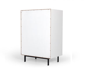 Homeroots 30" White Solid Wood Five Drawer Chest  Solid Wood 473071