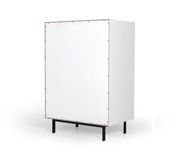 Homeroots 30" White Solid Wood Five Drawer Chest  Solid Wood 473071