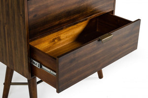 Homeroots 32" Acacia Solid Wood Three Drawer Chest  Solid Wood 473074