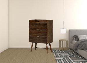 Homeroots 32" Acacia Solid Wood Three Drawer Chest  Solid Wood 473074