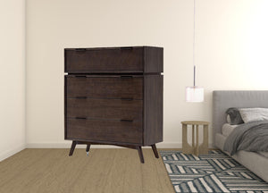 Homeroots 39" Acacia Solid Wood Four Drawer Dresser  Solid Wood 473075