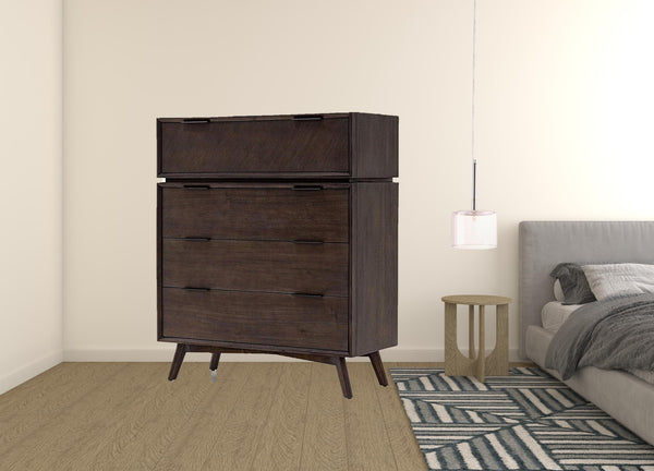 Homeroots 39" Acacia Solid Wood Four Drawer Dresser  Solid Wood 473075