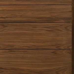 Homeroots 35" Walnut Solid Wood Five Drawer Chest  Solid Wood 473076