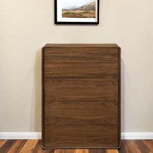 Homeroots 35" Walnut Solid Wood Five Drawer Chest  Solid Wood 473076