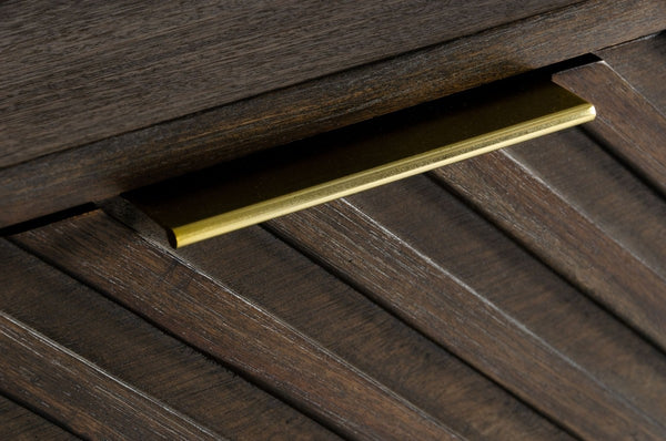 Homeroots 39" Dark Acacia Solid Wood Five Drawer Dresser  Solid Wood 473077