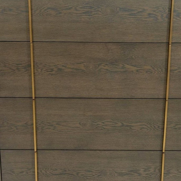 Homeroots 39" Dark Brown And Gold Solid Wood Four Drawer Dresser  Solid Wood 473079