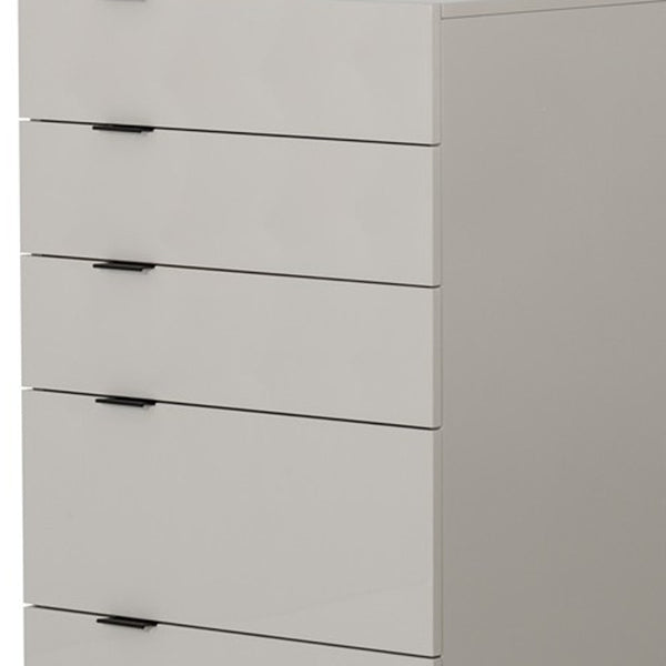 Homeroots 24" Grey Manufactured Wood Five Drawer Chest  Manufactured Wood 473081