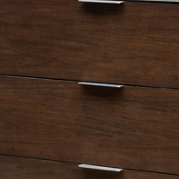 Homeroots 35" Dark Walnut And Grey Manufactured Wood Five Drawer Chest  Manufactured Wood 473082