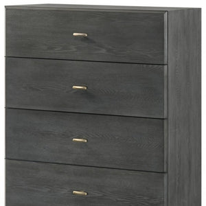 Homeroots 30" Grey Manufactured Wood Five Drawer Chest  Manufactured Wood 473083