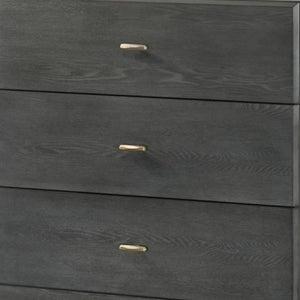 Homeroots 30" Grey Manufactured Wood Five Drawer Chest  Manufactured Wood 473083
