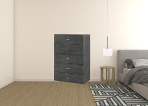 Homeroots 30" Grey Manufactured Wood Five Drawer Chest  Manufactured Wood 473083