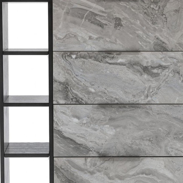 Homeroots 35" Grey Manufactured Wood Five Drawer Chest  Manufactured Wood 473088