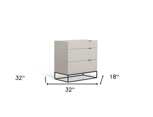 Homeroots 32" Grey Manufactured Wood Three Drawer Chest  Manufactured Wood 473090