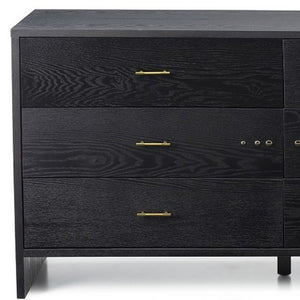 Homeroots 59" Grey Ash Manufactured Wood Six Drawer Double Dresser  Manufactured Wood 473092