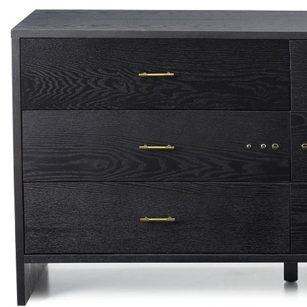 Homeroots 59" Grey Ash Manufactured Wood Six Drawer Double Dresser  Manufactured Wood 473092