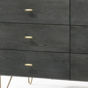 Homeroots 51" Grey Manufactured Wood Six Drawer Double Dresser  Manufactured Wood 473094