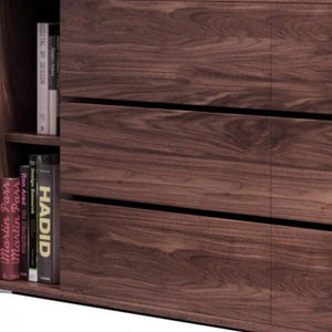 Homeroots 63" Walnut Solid Wood Six Drawer Double Dresser  Solid Wood 473097