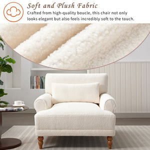 English Elm Mirod Oversized Polyester Accent Chair with Column Legs and Ergonomic Lumbar Support N760S0000028W