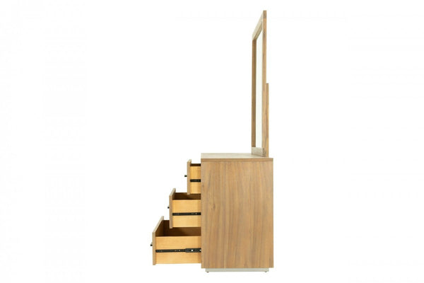 Homeroots 63" Walnut Six Drawer Combo Dresser  Solid And Manufactured Wood 473100