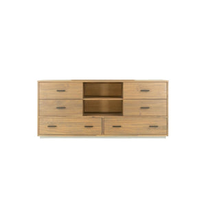 HomeRoots 63" Walnut Six Drawer Combo Dresser - Elegant Storage Solution with Modern Functionality & Style 473100