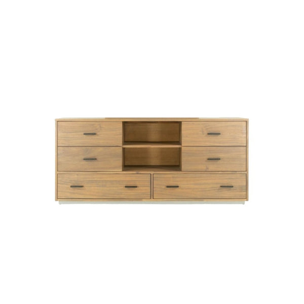 HomeRoots 63" Walnut Six Drawer Combo Dresser - Elegant Storage Solution with Modern Functionality & Style 473100