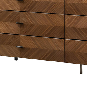 Homeroots 63" Brown Six Drawer Wood Double Dresser  Manufactured Wood 473101